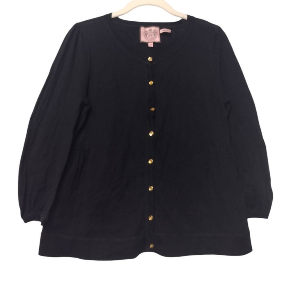 Juicy Couture Long Sleeve Cotton Peplum Sweater Cardigan Y2K